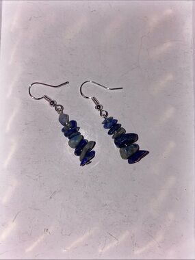 Good Vibes Only Blue Stone Drop Earrings -